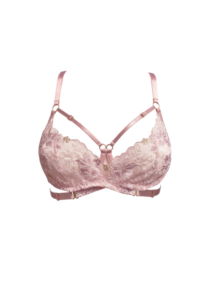 Vita Lace Wrap Wired Bra Rose Pink – Bordelle