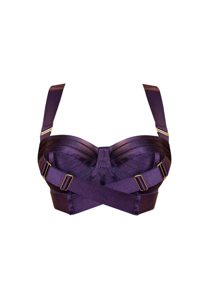 Retta Mesh Wired Bodice Bra Purple – Bordelle