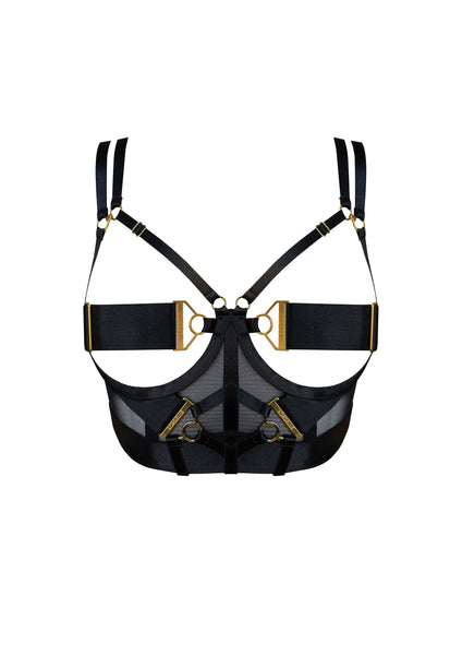 Retta Mesh Wire Bondage Bodice Bra Black – Bordelle