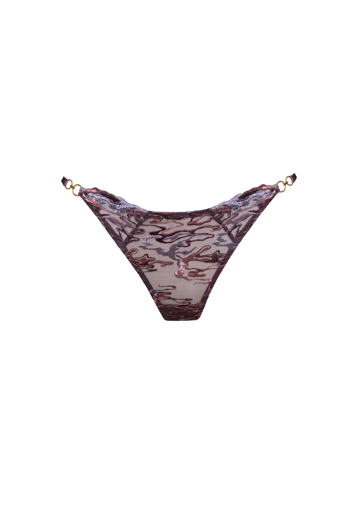 Onda Lace Thong String Plum Purple – Bordelle